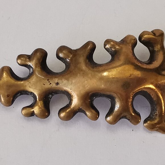 Vintage Kalevala Koru Bronze Oak Leaf Brooch Finland Nordic Scandinavian Jewelry - Picture 7 of 8